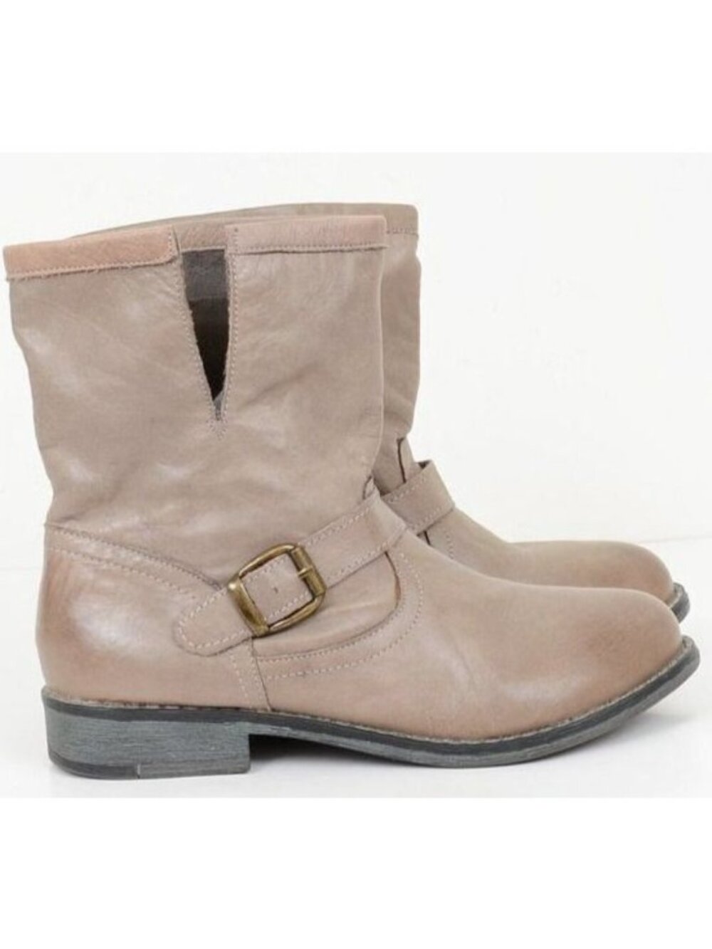 Nine West '97 Topazoli‎ Leather Supple Soft Buckle Grunge Biker Boots Size 7.5